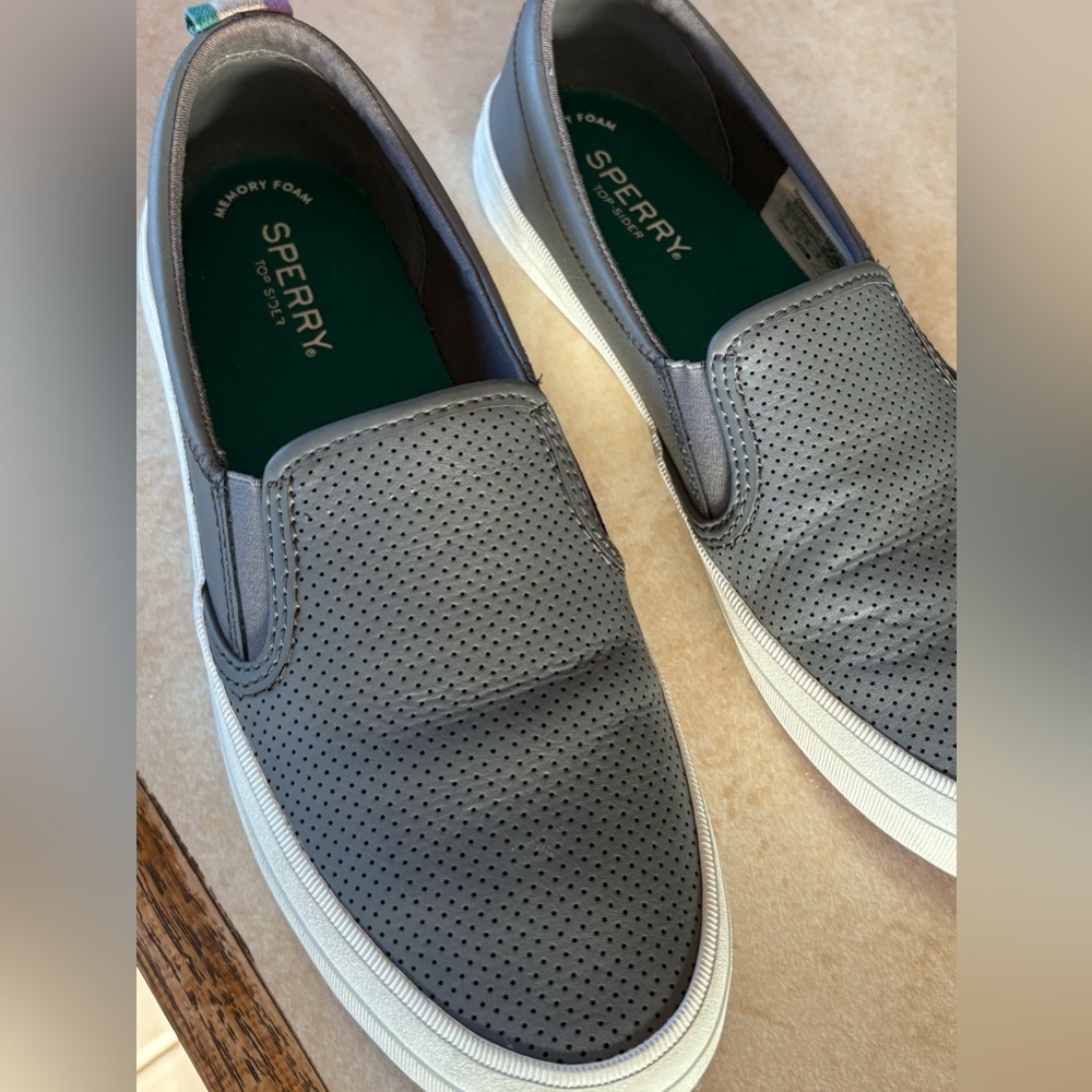 Women’s Sperry Slip On Sneaker! Gray! Worn Only O… - image 3